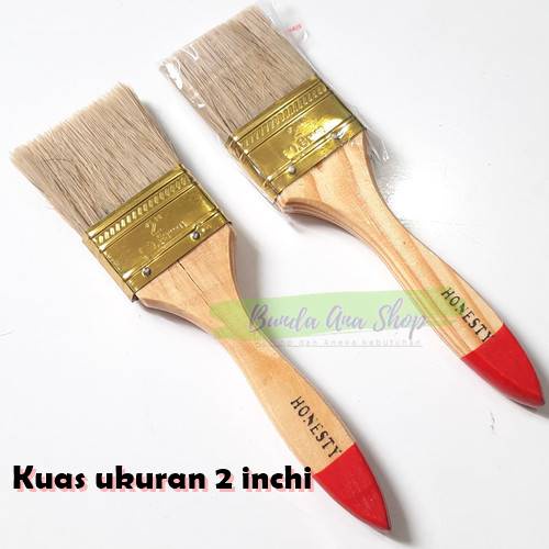 

Kuas Cat Tembok Besi Kayu ukuran 2" Kuas gagang kayu ukuran 2 Inchi
