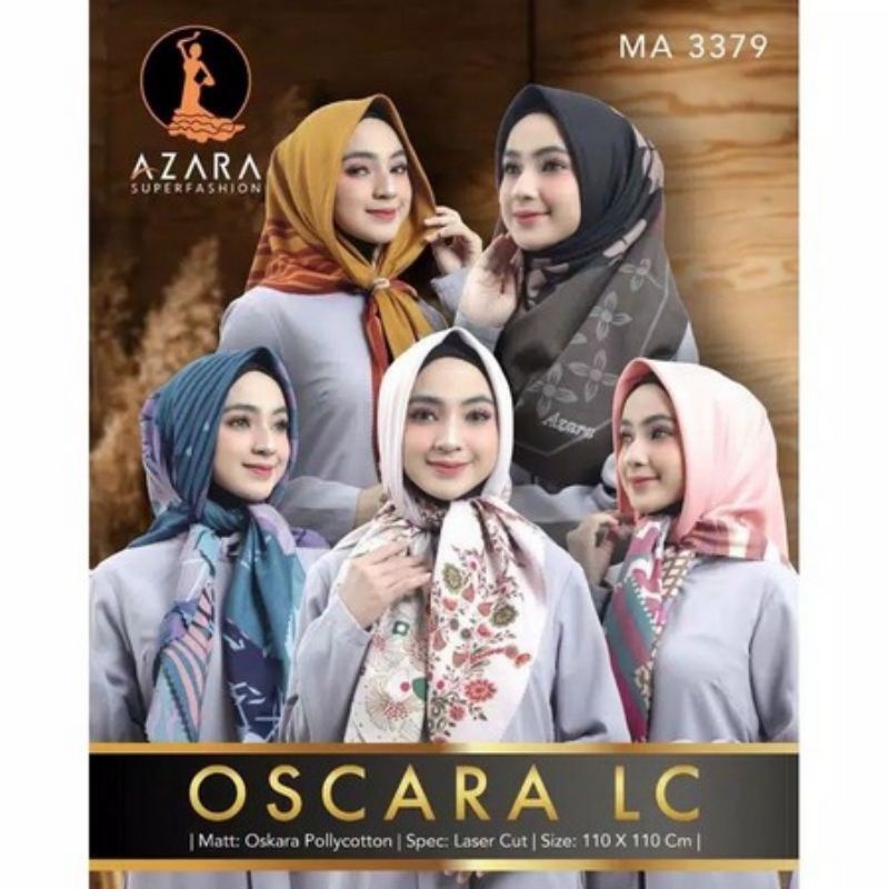 jilbab segi empat lasercut/jahit tepi/ rawis motif azara/umama pilih motif by Daimaya hijab