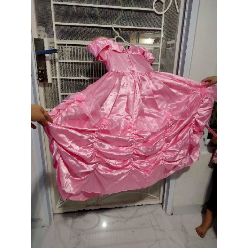 Dress Pink Princess Dress Ultah Dress 5-7 tahun keatas