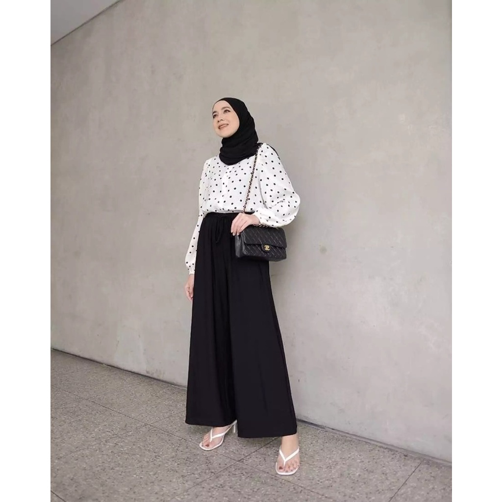 TERBARU- Cahya Kulot Bahan Katun Jersy HQ / Kulot Wanita JUMBO / Kulot Hightwaist Premium-1