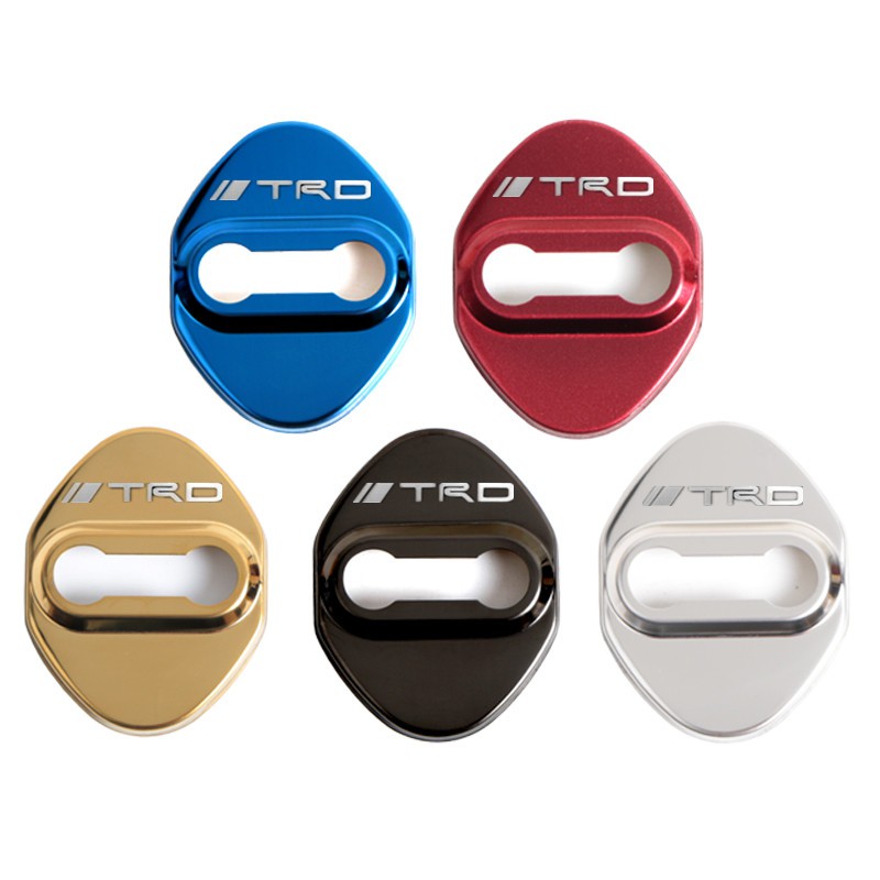 4pcs Stiker Pelindung Kunci Pintu Mobil Logo Trd Bahan Stainless Steel Untuk Toyota Chr Corolla