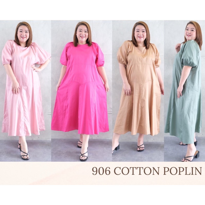 JUMBO 906 RIZA DRESS BIGSIZE MATERIAL COTTON POPLIN FIT TO XXL MIDIDRESS