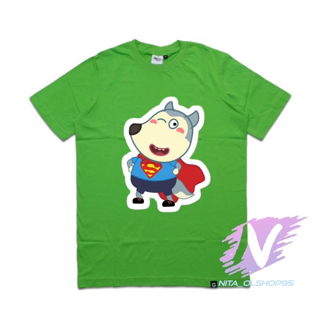 kaos wolfoo superhero baju anak wolfo animasi series