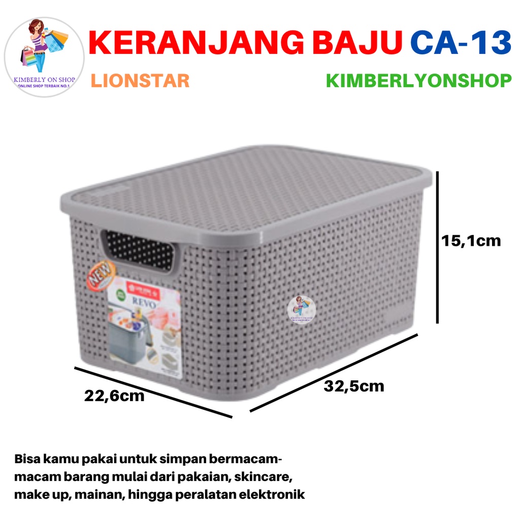 Keranjang Baju Serbaguna Revo Storage Box 10 Liter CA 13 Lion Star