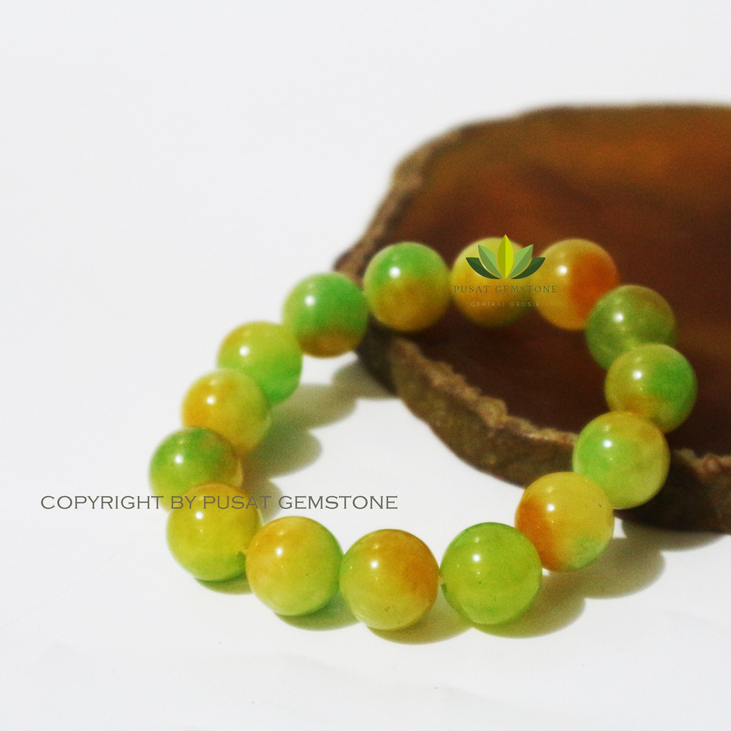 Gelang Batu Giok Pancawarna jade multicolor