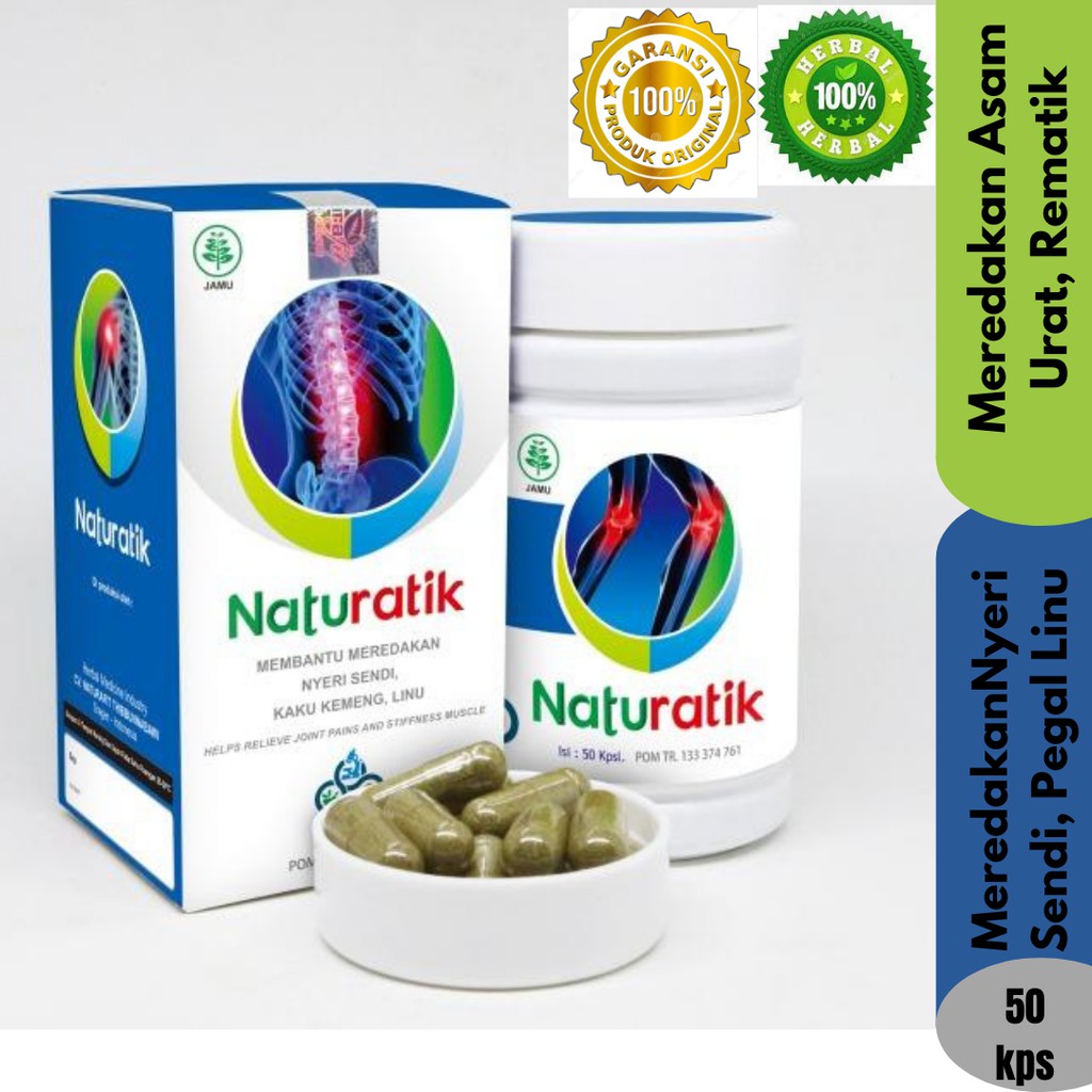 NATURATIK NATURAFIT | obat asam urat asli herbal  nyeri sendi rematik original pegel linu