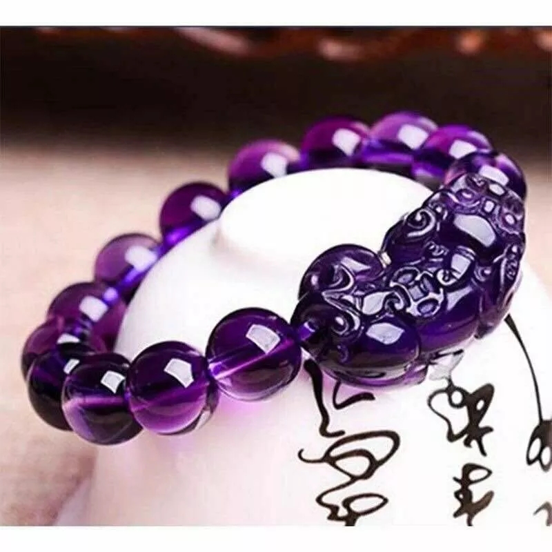 Gelang Manik-Manik Kristal Amethyst Chakra Yoga Untuk Pria Dan Wanita