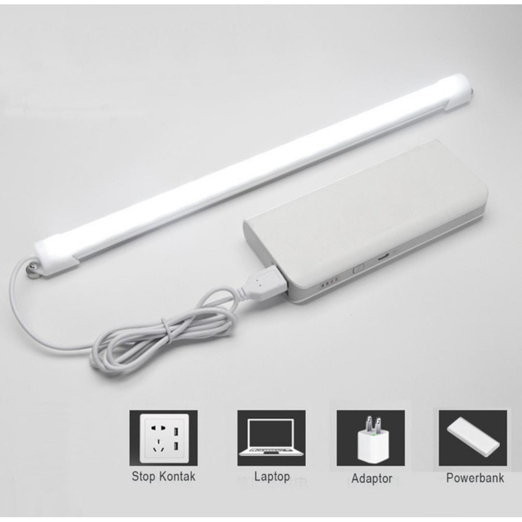 Lampu Neon USB Strip Lampu Neon Panjang Strip Tabung LED USB Belajar Kerja Rumah Dapur Komputer