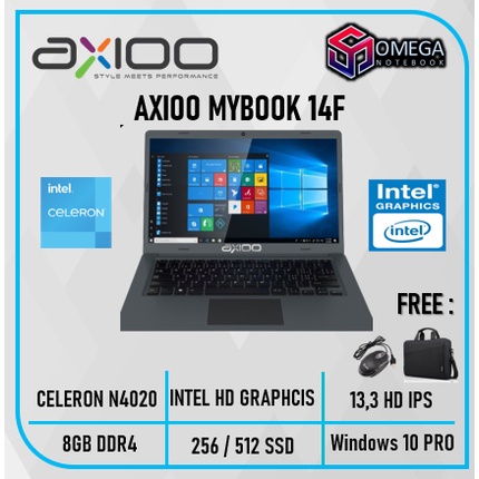 Axioo Mybook 14F N4020 8GB 256SSD DOS / W10 PRO 13.3 WQXGA IPS