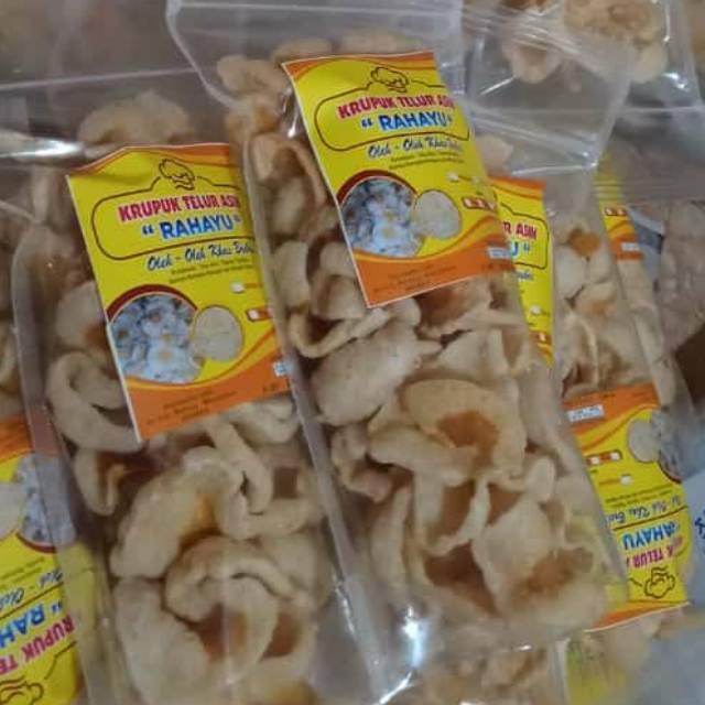 

Krupuk telor asin original dan balado asli Brebes