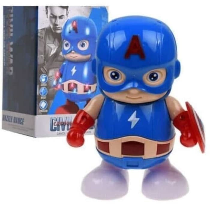 Dancing Robot Captain America with LED / Pajangan Dance Hero M153C