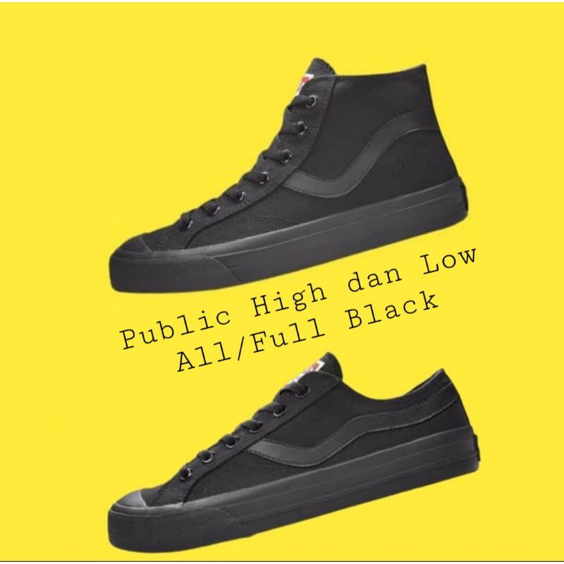 Sneakers Sepatu Ventela Public Low All/Full Black