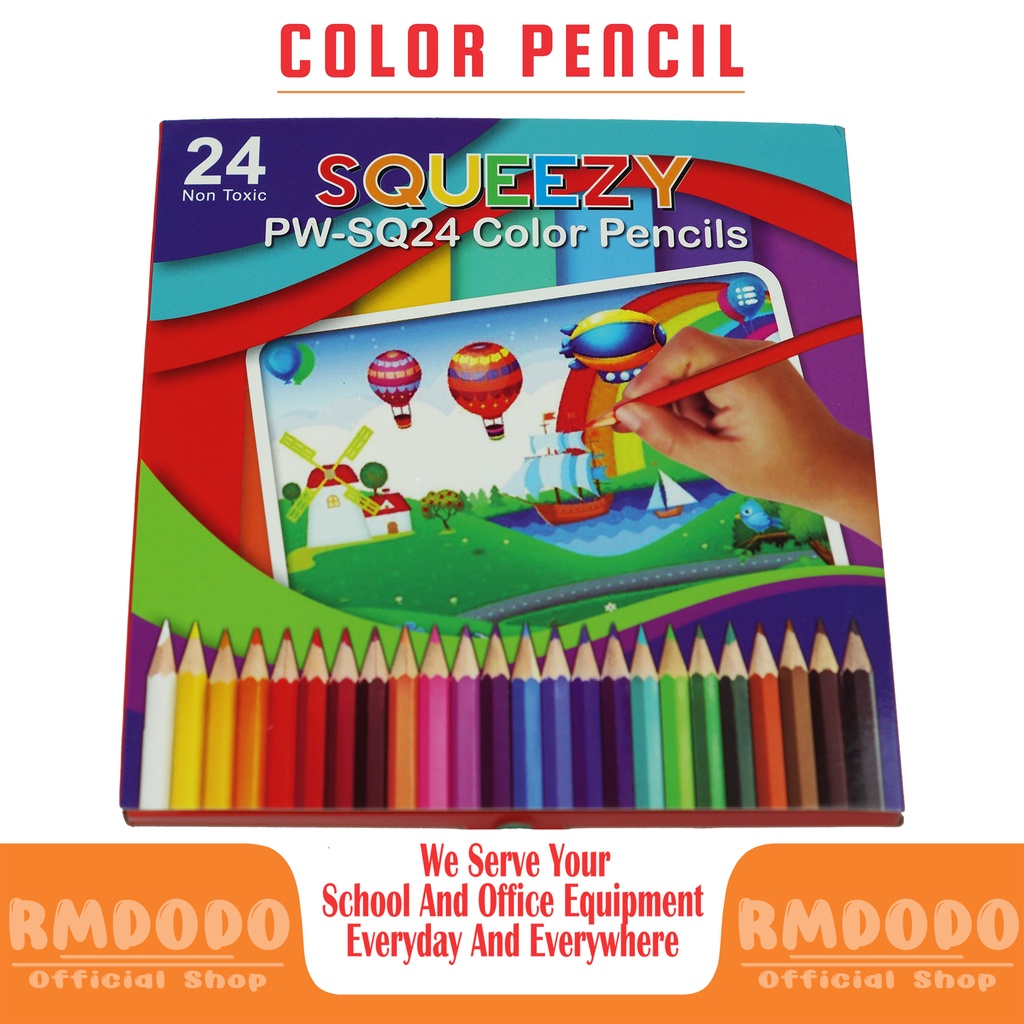 

Rmdodo Pensil Warna Panjang Non Toxic Murah / Color Pencils 24 Warna / Pensil Warna Anak / Pencil Colour