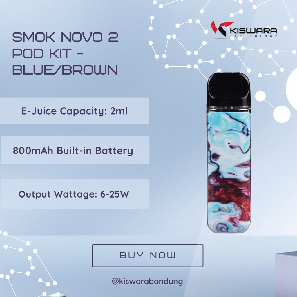 SMOK Novo 2 Pod Kit - BLUE/BROWN [Authentic] KiswaraBandung