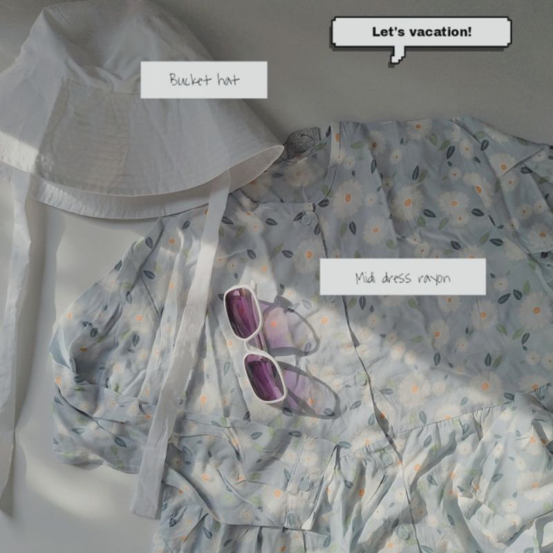 Tunik rayon katun adem motif bunga ruffle tunik