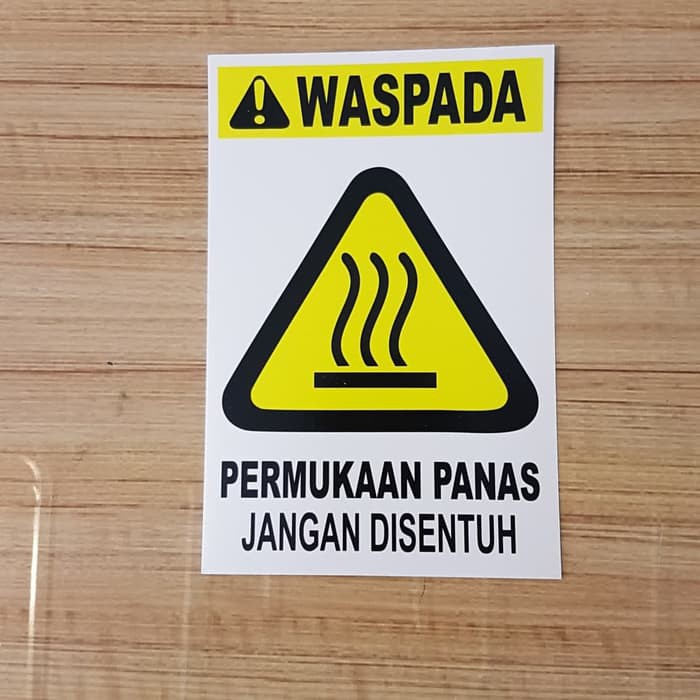 Jual Sign Sticker Label K3 Rambu Safety Waspada Permukaan Panas 10x15cm