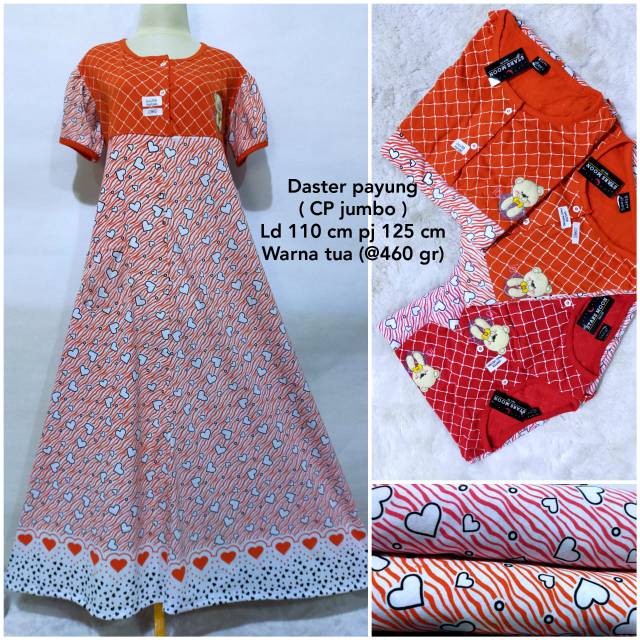 Daster payung Cp jumbo, kaos adem