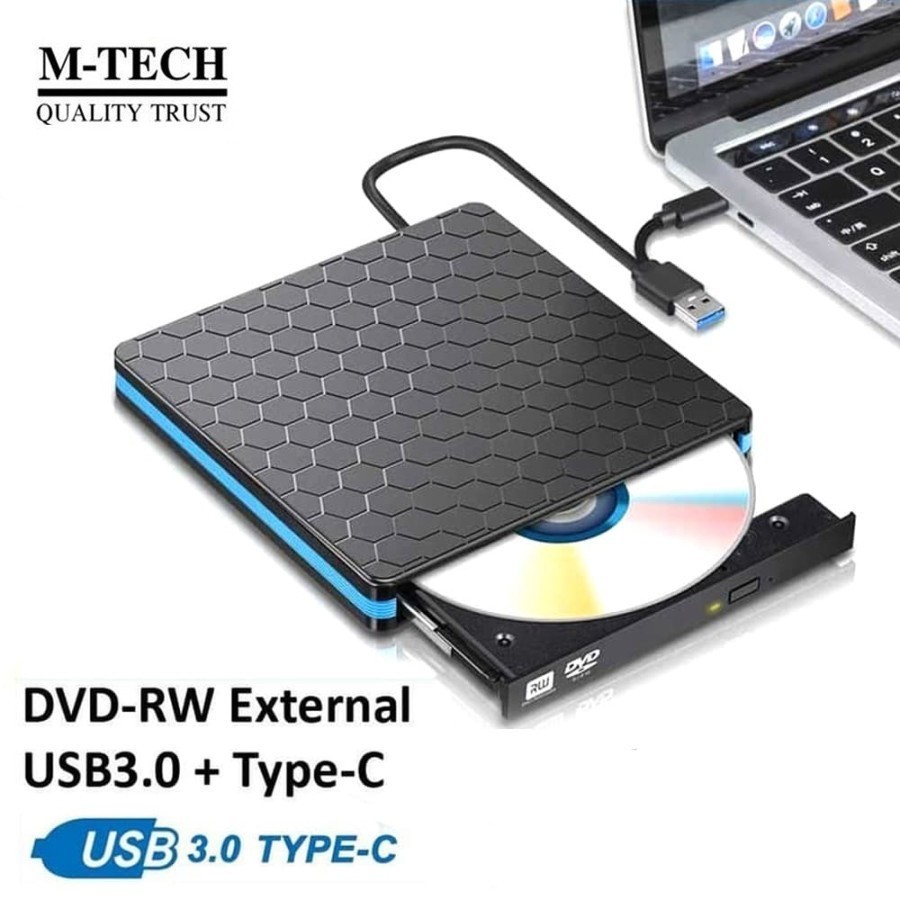 USB 3.1 Type C External CD DVD RW Optical Drive for Laptop PC M-Tech / DVD RW EXTERNAL