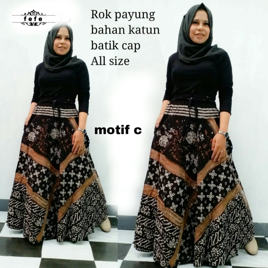 ROK BATIK WANITA MODEL PAYUNG TERBARU