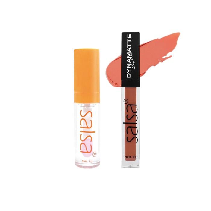 SALSA Bundle Lip Glow Up - 1 Lip Cream + 1 Lip Glow - 1 Innocent Lady