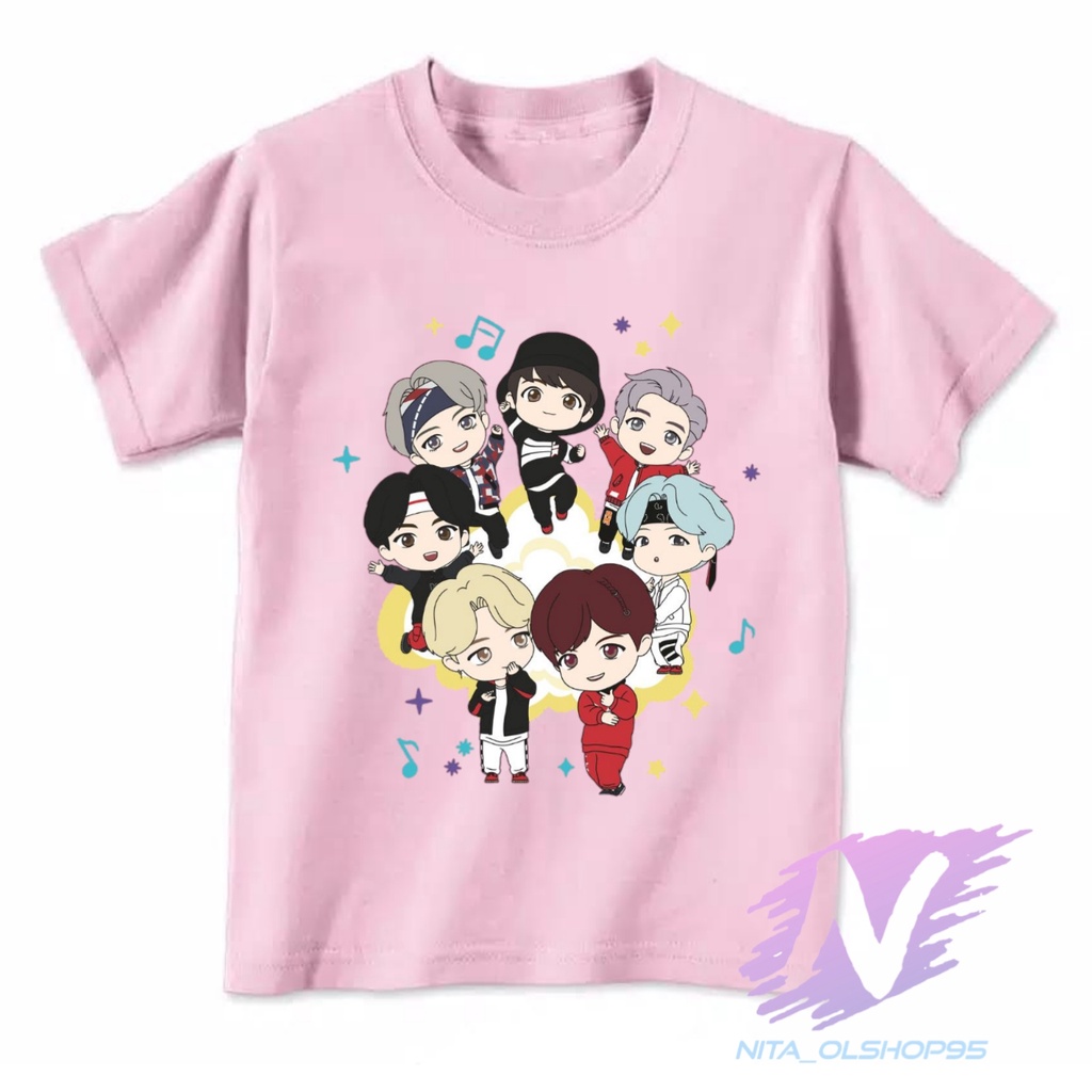 kaos anak kpop bts baju kaos animasi kartun BTS