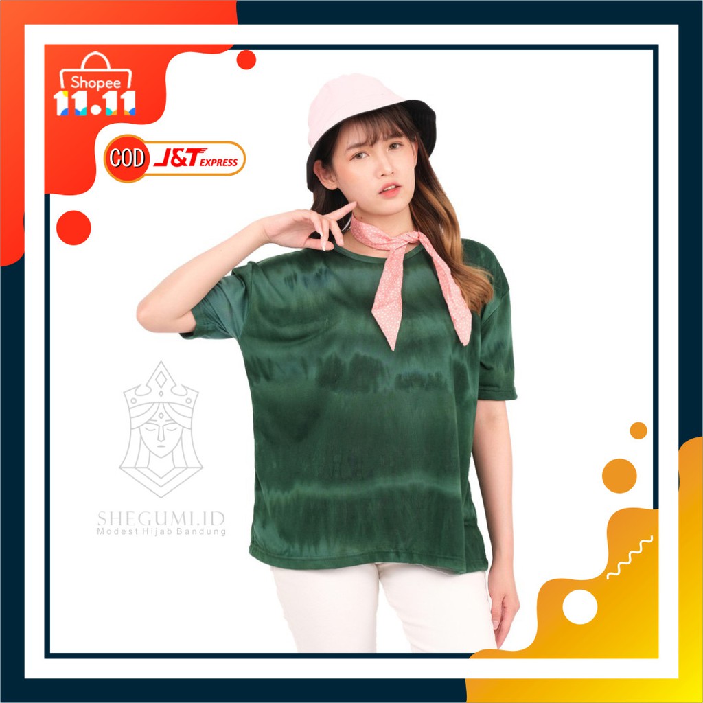 Kaos Wanita Tiedye T Shirt Oversize Tie Die Rayon Jumbo