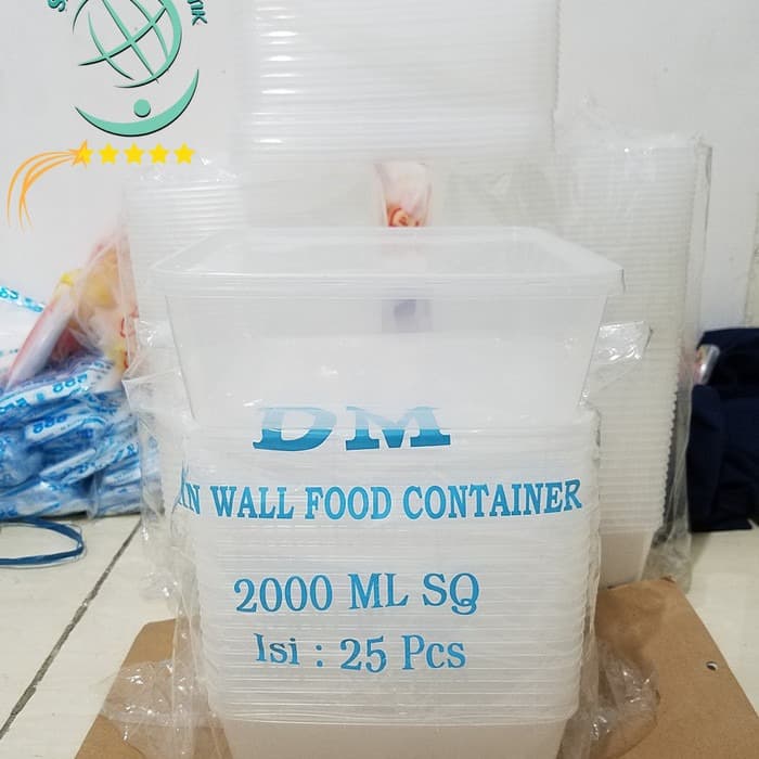 THINWALL KOTAK 2000ML SQ FOOD CONTAINER / kotak makan /tempat makanan