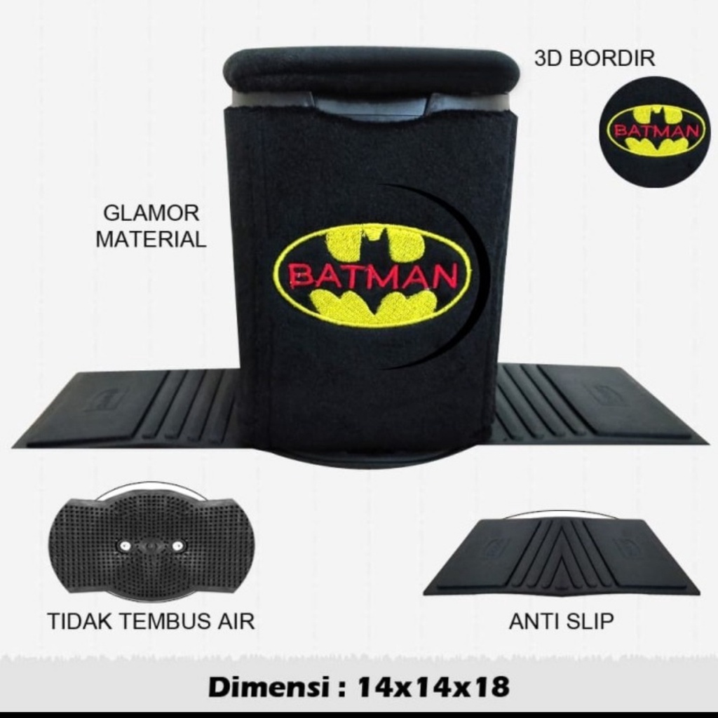 Tempat Sampah Mobil Batman , Aksesoris Mobil BATMAN, Dust Bin Batman