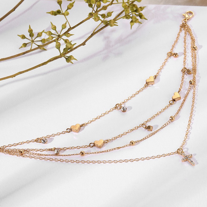 Gelang Kaki Handmade Multilayer Desain Bulan Bintang Kupu-Kupu Gaya Korea Untuk Wanita