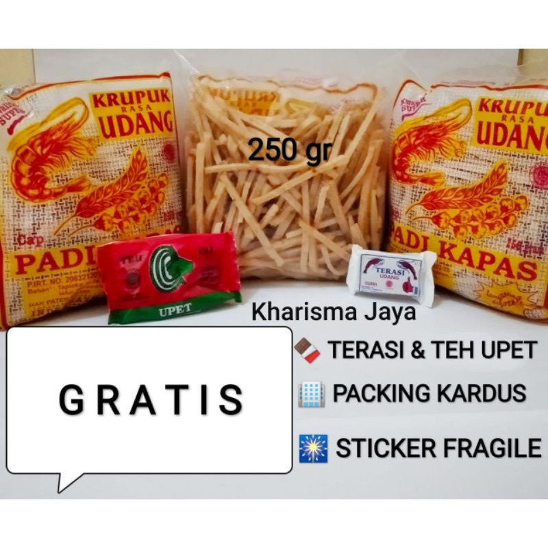 

Paket Hemat Kerupuk Udang Stick Cap Padi Kapas