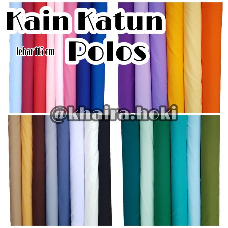 Kain Katun Polos Lebar 115cm/kain Katun polos murah