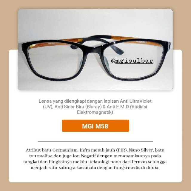 KACAMATA MEDIS IONSPEC/Nanospec MGI ORIGINAL 100% Type  M58