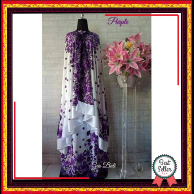 FASHION MUSLIM MUKENA BALI DEWASA WARNA PUTIH MOTIF BUNGA JUMBO MODEL TERBARU GROSIR MURAH
