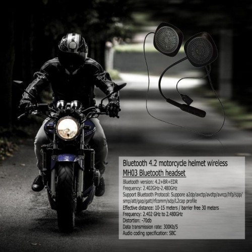 MH03 - Motorcycle Helmet Wireless Bluetooh Headphone Stereo Music / Headset Bluetooth Helm