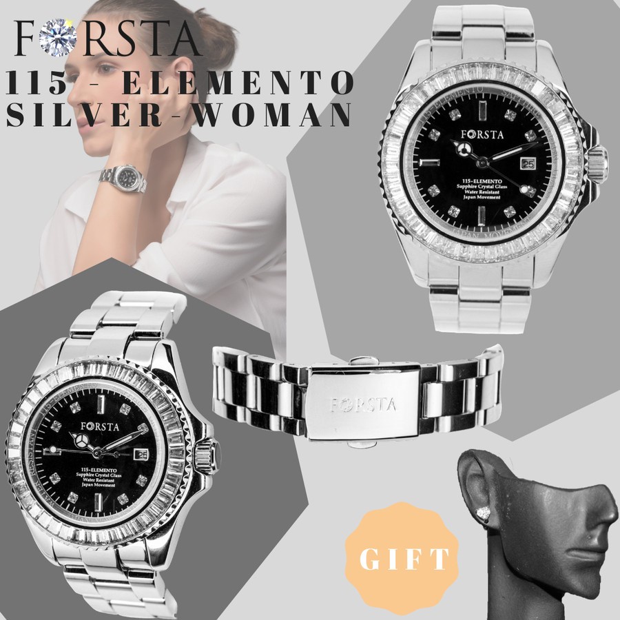 JAM TANGAN FORSTA 115 ELEMENTO SILVER WOMAN JAM TANGAN WANITA ORI