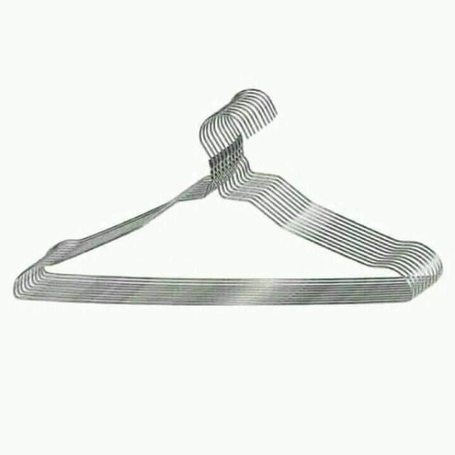 Hanger Kawat Polos / Gantungan Baju Isi 10