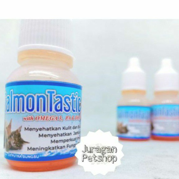 SALMON TASTIC 10ML | Minyak Ikan Untuk Hewan | Murni 100% Salmon Oil | Vitamin Bulu Kucing