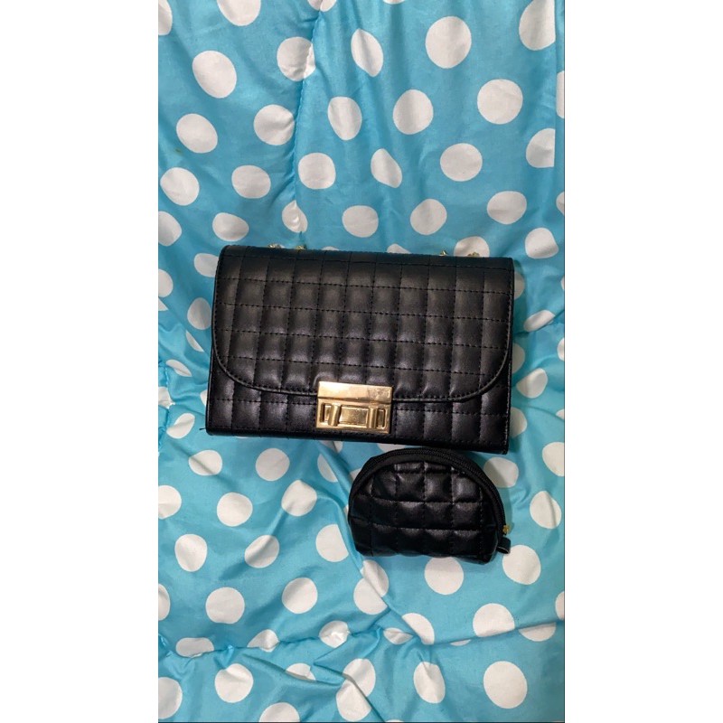 TAS RANTAI BAHU/CROSSBODY BAG LEYA JOY BAG BLACK FREE DOMPET
