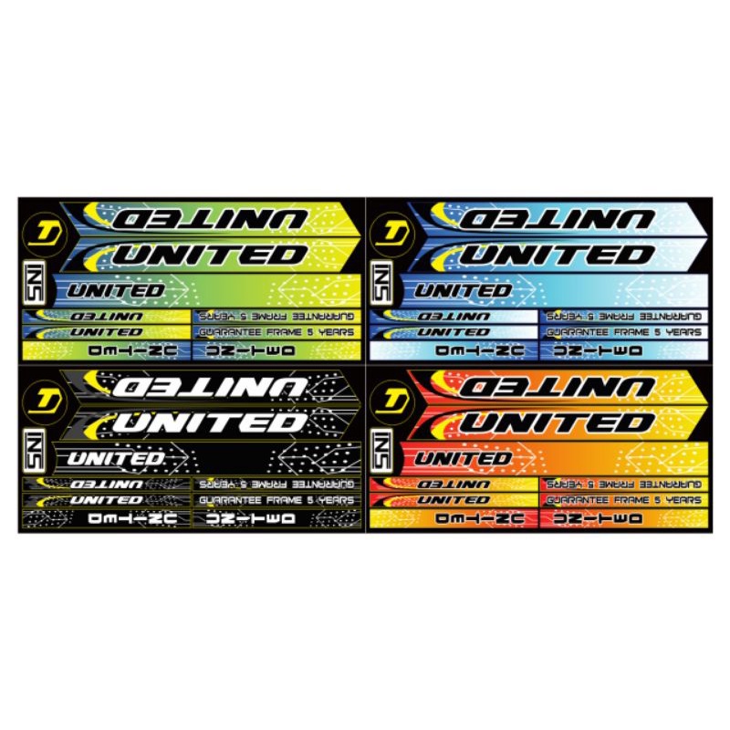 stiker sepeda bmx 12 16 18 isi 4 united anti air