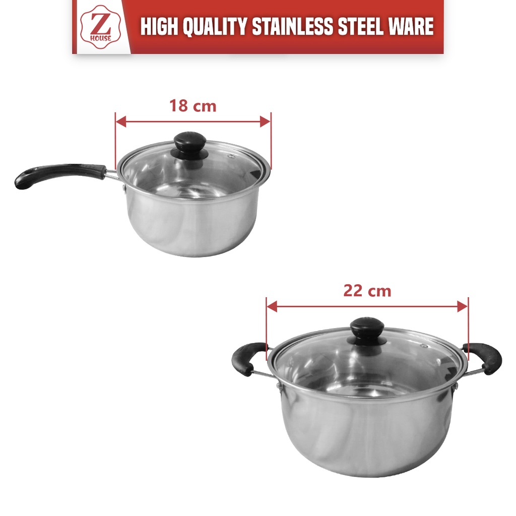 PANCI SET WAJAN PENGGORENGAN ISI 3PCS SERBAGUNA STAINLESS STEEL/PANCII TRFLON STAINLESS KOS MURAH PROMO