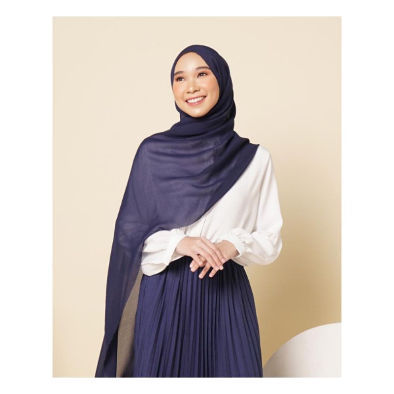 Laudya Pashmina Navy Lbylcb
