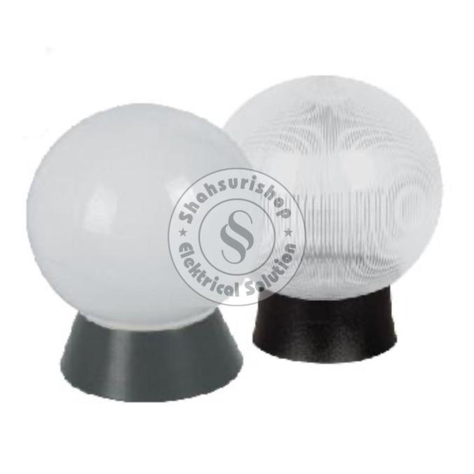 Ai81 Kap Lampu Taman Bulat 10 Inch E27 Plastik Acrylic Frosted Clear Takanobun