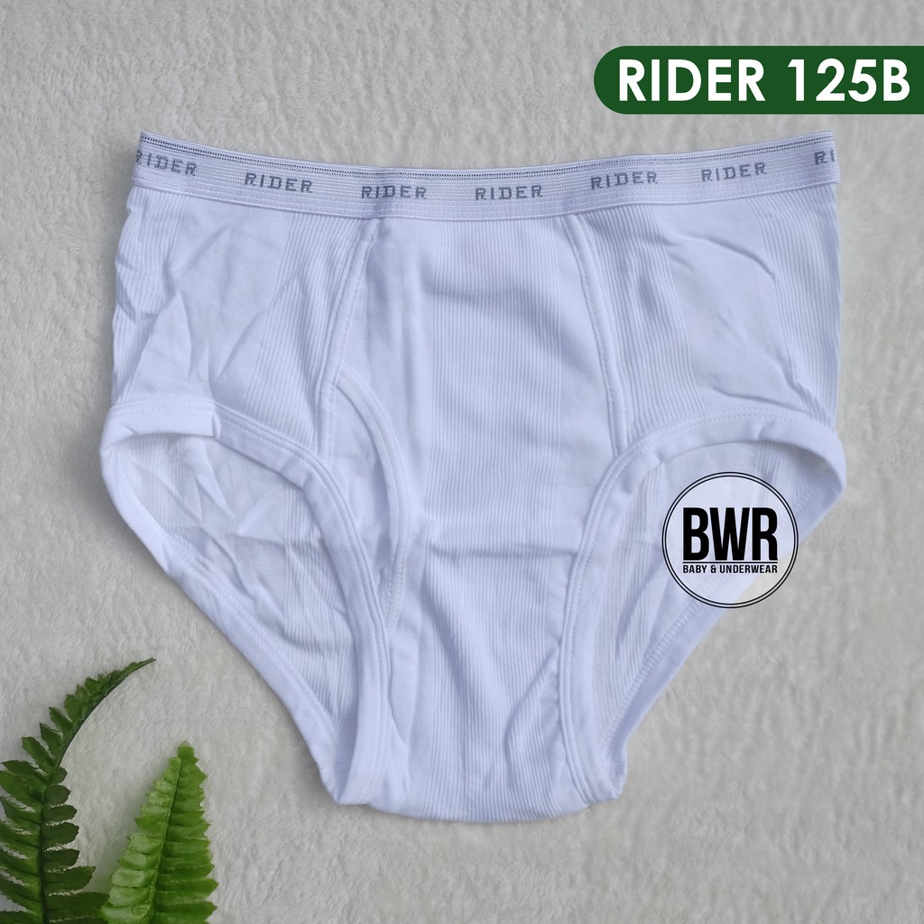 [ Satuan ] CD Rider 125B | Celana Dalam Pria Dewasa Rider Putih IV L-Q / CD