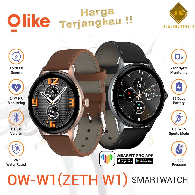 Olike OW-W1 Smartwatch ZETH W1 Amoled Garansi Resmi