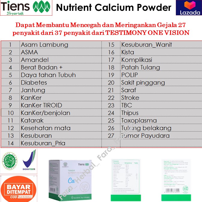 Susu Peninggi Badan Tiens - NHCP Kalsium Susu Nutrient High Calcium NHCP