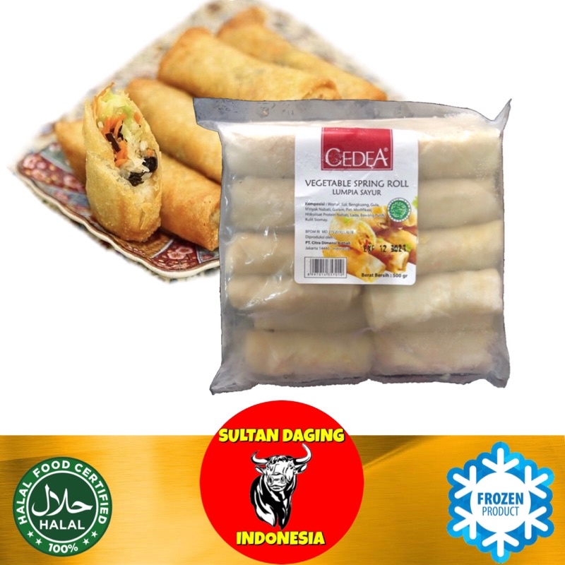 

CEDEA SPRING ROLL VEGETABLE LUMPIA SAYUR 500 GRAM ISI 20 PCS/ LUMPIA SAYUR FROZEN/ SPRING ROLL LUMPIA FROZEN/ SPRING ROLL LUMPIA SAYUR/ CEDEA LUMPIA