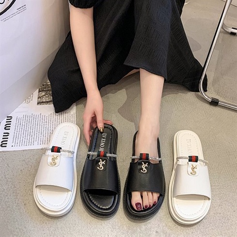 BJS2023 - BLACK - Sandal Flat Shoes Import Wanita Elegan SANDAL CASUAL WANITA JALAN SANTAI FASHION IMPORT TERMURAH TERLARIS TERBARU BAGSTORE JAKARTA JSS2023