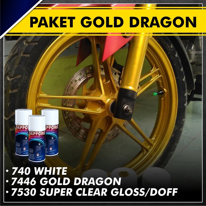 SAPPORO PAKET CAT VELG 7446 GOLD DRAGON