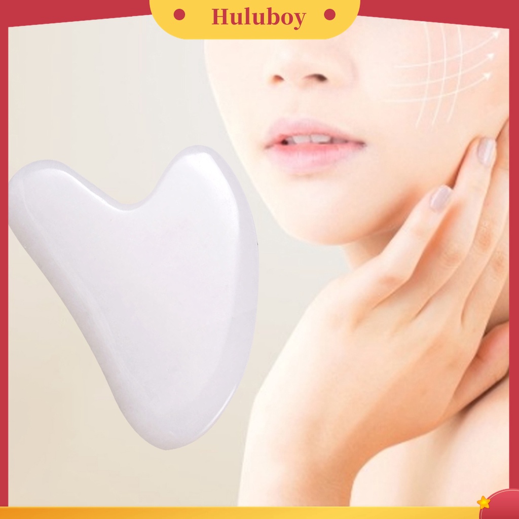 Huluboy Huluboy♡ Papan Pijat Guasha Bentuk Hati Bahan Kulit Sintetis Warna Putih Untuk Wajah