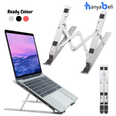 Stand Laptop Lipat Adjustable Anti Slip 6 Speed Macbook Tablet Holder Multifungsi